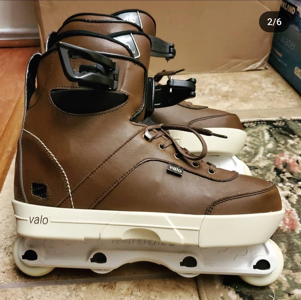 Patín completo de cuero italiano marrón claro Valo BS1, marcos FLT Foto 1 de 1