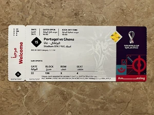 Biglietto Cristiano Ronaldo ultimo gol Coppa del Mondo 2022 Qatar **OTTIME CONDIZIONI - Foto 1 di 3