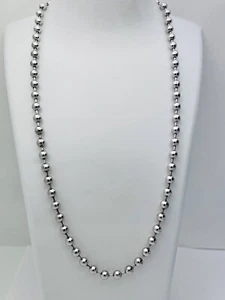 DaneCraft Tarnish Free 925 Italian Sterling Silver 27 Gram Ball Necklace 20” - Picture 1 of 5