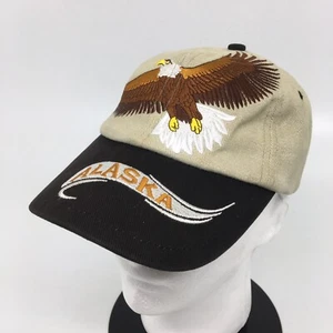 Arctic Circle "Alaska" Eagle American Black/Tan Strapback Embroidered Cap Hat - Picture 1 of 12