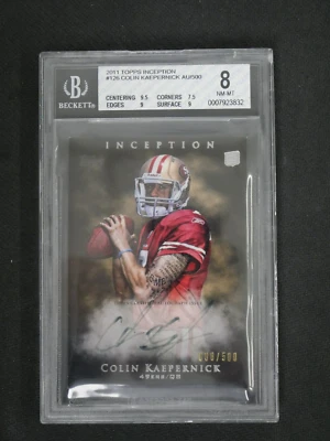 COLIN KAEPERNICK 2011 TOPPS INCEPTION #126 AUTO /500 BGS 8 NM-MT SAN FRANCISCO - Image 1 of 2