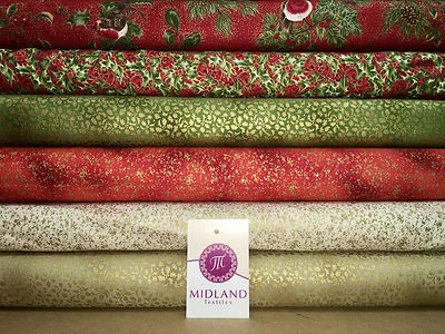 FABRIC FREEDOM £5,99 rot Frohe Weihnachten Motiv 100 % Baumwolle Patchwork & Handarbeit Stoff 45"