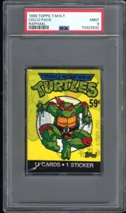 1989 Topps Teenage Mutant Ninja Turtles TNMT Cello Pack Raphael PSA 9 None Highr - Picture 1 of 2