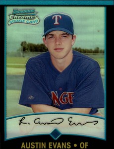2001 Bowman Chrome Texas Rangers Baseball Card #320 Austin Evans RC