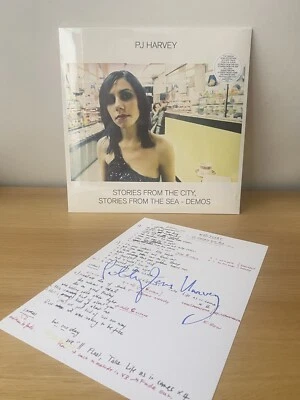 PJ Harvey Signed Stories From The City Stories From The Sea Demos Vinyl Art Card - Image 1 of 4