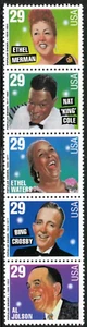 SFSTAMPS US Scott 2849-2853 Cantanti Popolari Striscia di 5 francobolli 1994 MNH 29c - Foto 1 di 1