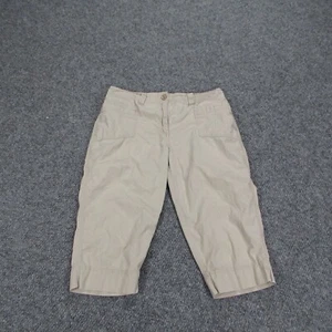 Coral Bay Pants Womens Petites 12P Tan Beige Elastic Zip Waist Capri 32x17.5* - Picture 1 of 21