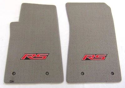 Chevrolet Camaro 2PC Custom Fit Carpet Floor Mats Grey w/RS Logo Fits: 2010-2015 - Image 1 of 3