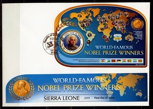 SIERRA LEONE 2019 NOBEL PRIZE WINNERS ALBERT EINSTEIN SOUVENIR SHEET FDC - Picture 1 of 1