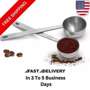 2PCS Coffee Scoop Set Stainless Steel Measuring Tablespoon Scooper Spoons Scoops - Picture 1 of 9