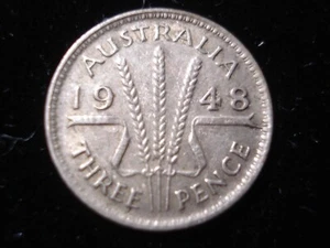 Australian 1948 Threepence Coin KGVI Predecimal Birthday Gift Antique Silver - Picture 1 of 2