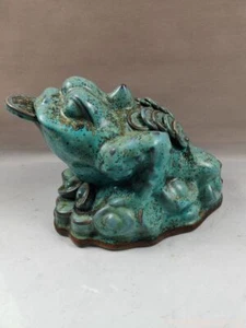 Exquisite Chinese Jun Kiln Green Glaze Porcelain Toad statue - Picture 1 of 11