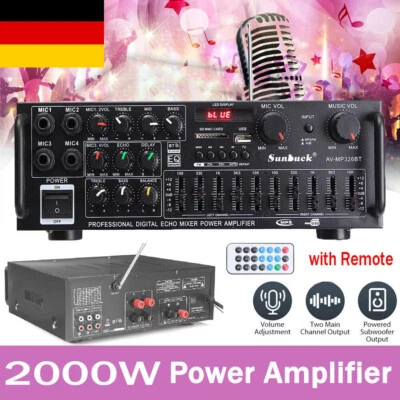 2000W Verstärker Stereo Amplifier HIFI Digital Bluetooth FM USB Vollverstärker - Bild 1 von 4