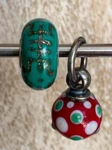 Autentica Trollbeads Evento Beads SMERALDO GLITTER LONGEVITÀ/NAPPA BOCCIOLI VERDI - Foto 1 di 8
