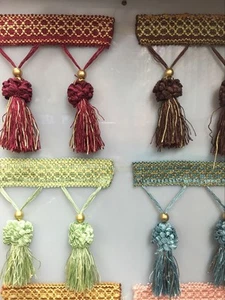 Tassel Fringe / Fringing Trim Curtain Beaded 5" *10 DIFFERENT COLOURS* xONE YARD - Picture 1 of 11