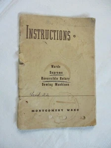 1950 - Wards Supreme Reversible Roary Sewing Machine Instructions Booklet - Picture 1 of 8