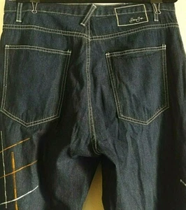 Sean John Men's Jeans Size 36 x 32 Geometric Pattern Design Wide Legs Hip Hop - Picture 1 of 7