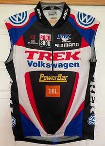 Trek Volkswagen PowerBar JBL Rock Shox Cycling Jersey Sleeveless Mens Large GUC - Picture 1 of 5