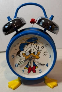 Disneyland Donald Duck Battery Operated Hammer Bell Analog Alarm Clock with Feet - Picture 1 of 2