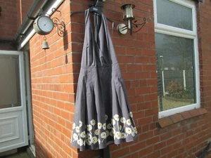 Boden Pewter Halter-neck 50s Dress Size 16L Floral-WH465=OL1 - Picture 1 of 3