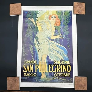 Werbeplakat für Kurstadt San Pellegrino gedruckt in Italien Kunstdruck - Bild 1 von 6