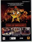 State of Emergency PS2 2002 Vintage Print Ad/Poster Video Game Room Art Rare