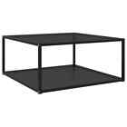 Coffee Table Black 80x80x35cm Tempered Glass Living Room Quality Unit