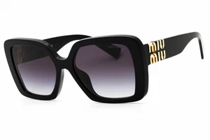 MIU MIU MU 10YS 1AB5D1 Sunglasses Black Frame Grey Gradient Lenses 56mm - Picture 1 of 4