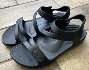Aetrex Women’s 10 Jillian Water Friendly Sandals Black Rubber Adjustable Comfort - Picture 1 of 10