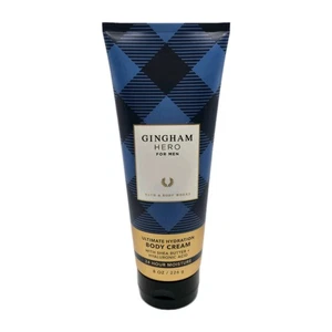 Bath & Body Works Gingham Hero For Men Ultimate Hydration Body Cream 8oz / 226g - Picture 1 of 2