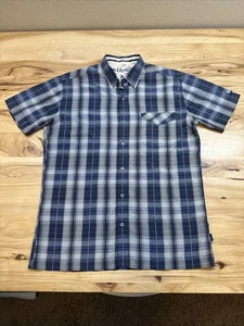 Kuhl blau kariertes Freizeithemd mit Knopfleiste Herren Kurzarm Outdoor Größe L - Bild 1 von 8