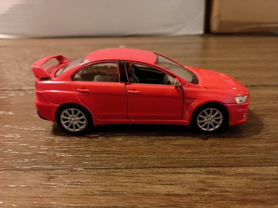 Coche Mitsubishi Lancer Evo Evolution X 2008 escala 1:36 diecast modelo 5" rojo Foto 1 de 4