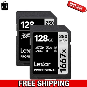 Cartes SD UHS-II 128 Go à l'épreuve de la température, 250 Mo/s, parfaites pour les amateurs de vidéo - Photo 1 sur 9