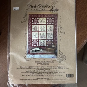 Bird Brain Designs Love Me Love My Cat Quilt Pattern - Picture 1 of 1