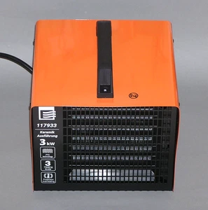 BTEC Bauheizer 117933 Keramik-Heizlüfter 3kW - Elektroheizer Heizstrahler - NEU - Bild 1 von 3