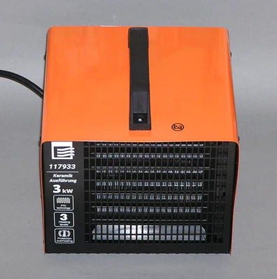 BTEC Bauheizer 117933 Keramik-Heizlüfter 3kW - Elektroheizer Heizstrahler - NEU