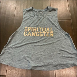 Spiritual Gangster SG Shine Jade Muscle Tank Blue Rose Gold Women's Size S - Picture 1 of 3