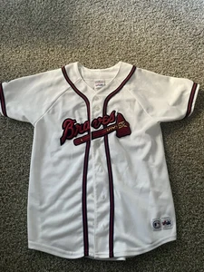 Authentic Atlanta Braves Majestic Andruw Jones 25 Youth Blue Jersey Size Large - Picture 1 of 9
