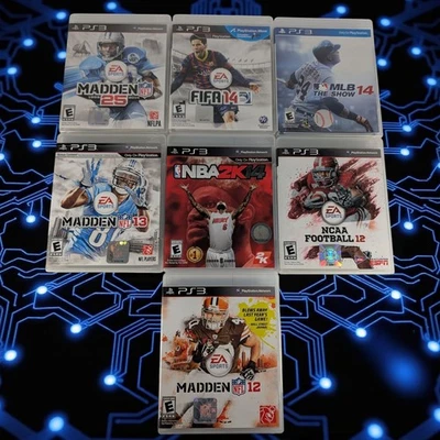 Lot of PS3 Sports Titles Madden FIFA NBA MLB Football Baseball Soccer Tested  - Image 1 of 4