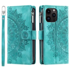 Funda tipo billetera con cremallera para LG G6 K50 Q60 V60 a prueba de golpes de cuero con soporte abatible cubierta de teléfono - Imagen 1 de 18