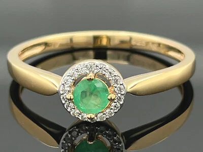 RING GR.19 (CA.60) AUS 925/- SILBER VERGOLDET MIT SMARAGD & ZIRKON SCHMUCKJAGD - Bild 1 von 3