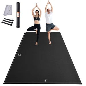 VEVOR Exercise Mat Non Slip Yoga Mat Gym Fitness Pilate Workout Mat (12x6ft) - Picture 1 of 12