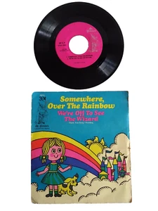 vINYL VTG 7” 45RPM RECORD OFF TO SEE WIZARD OZ OVER RAINBOW MR PICKWICK neocurio - Picture 1 of 4