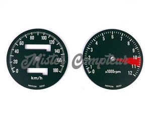 paire de fonds de compteur/cadran - km/h & rpm - HONDA CB350FOUR - V2 (L-cut) - Photo 1/2