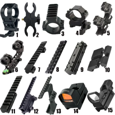 Hunting lamp gun scope torch mount Ring dovetail to picatinny rail 11mm/20mm - Image 1 of 4