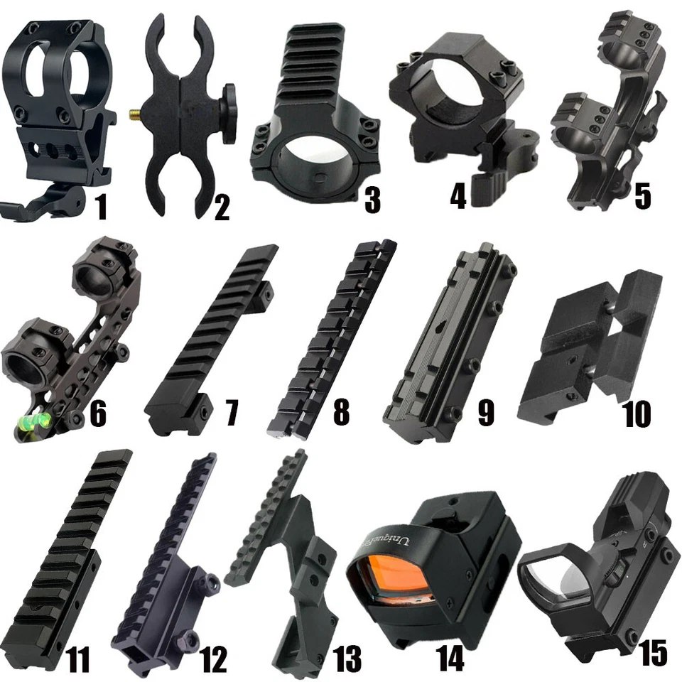 Tactical Rifle Hunting Scope torch mount adapter dovetail weaver picatinny rail - Image 1 of 4