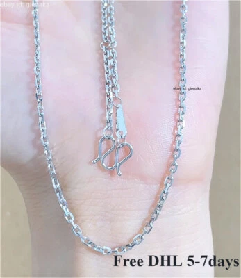 Collar de eslabones de cadena Rolo Cable O Platino puro sólido 950 1,9 mm 18,1 pulgadas 7,15-7,35 g Foto 1 de 4