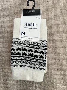 🌟Next Premium Collection Socken (2er Pack) Schwarz Mix mit Kaschmir, 4-7, Neu🌟 - Bild 1 von 4