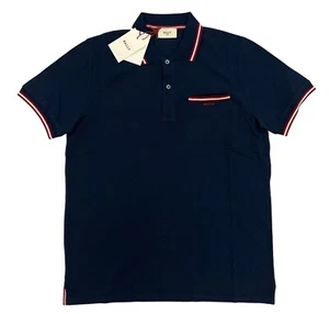 Bally Navy Blue Cotton Polo Shirt with Front pocket Size Medium, EU 50 - Picture 1 of 3