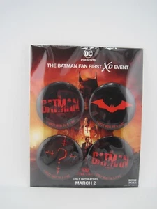 The Batman Movie Fan First XD Event Cinemark Exclusivo Prendedores Botones Set De 4 NUEVO - Imagen 1 de 2